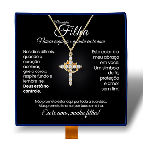 Minha Filha - Colar Cruz do Rei Antiansiedade Banhado a Ouro 18k
