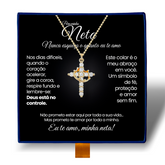 Minha Neta - Colar Cruz do Rei Antiansiedade Banhado a Ouro 18k