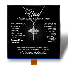 Minha Neta - Colar Cruz do Rei Antiansiedade Banhado a Ouro 18k