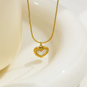 Para Minha Filha - Colar Coração Pérola Banhado a Ouro 18k