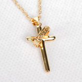 Colar Cruz Masculino Anti-Stress Banhado a Ouro 18k