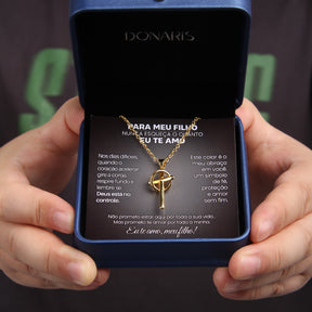 Para Meu Filho- Colar Cruz Antiansiedade Banhado a Ouro 18k