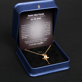 Para Meu Filho- Colar Cruz Antiansiedade Banhado a Ouro 18k