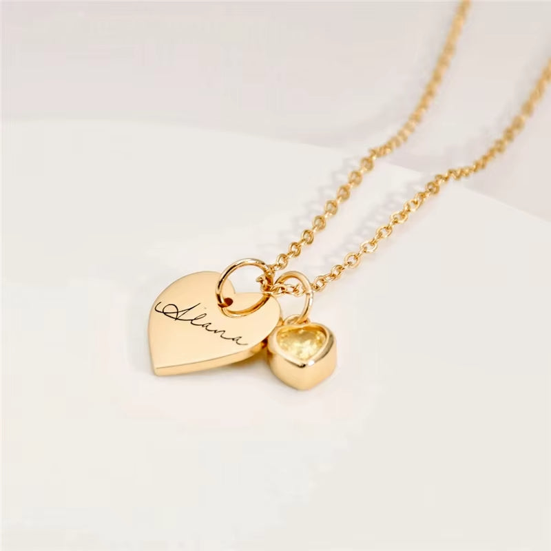 Colar Personalizado Coração de Aniversário Banhado a Ouro 18k