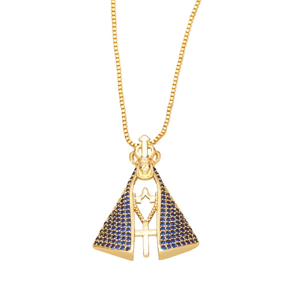 Colar Nossa Senhora Banhado a Ouro 18k